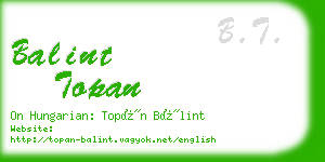 balint topan business card